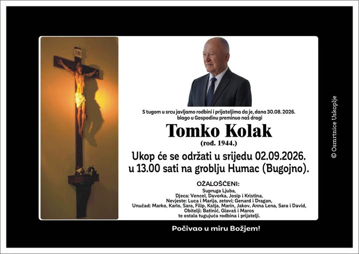 Preminuo Tomo Kolak